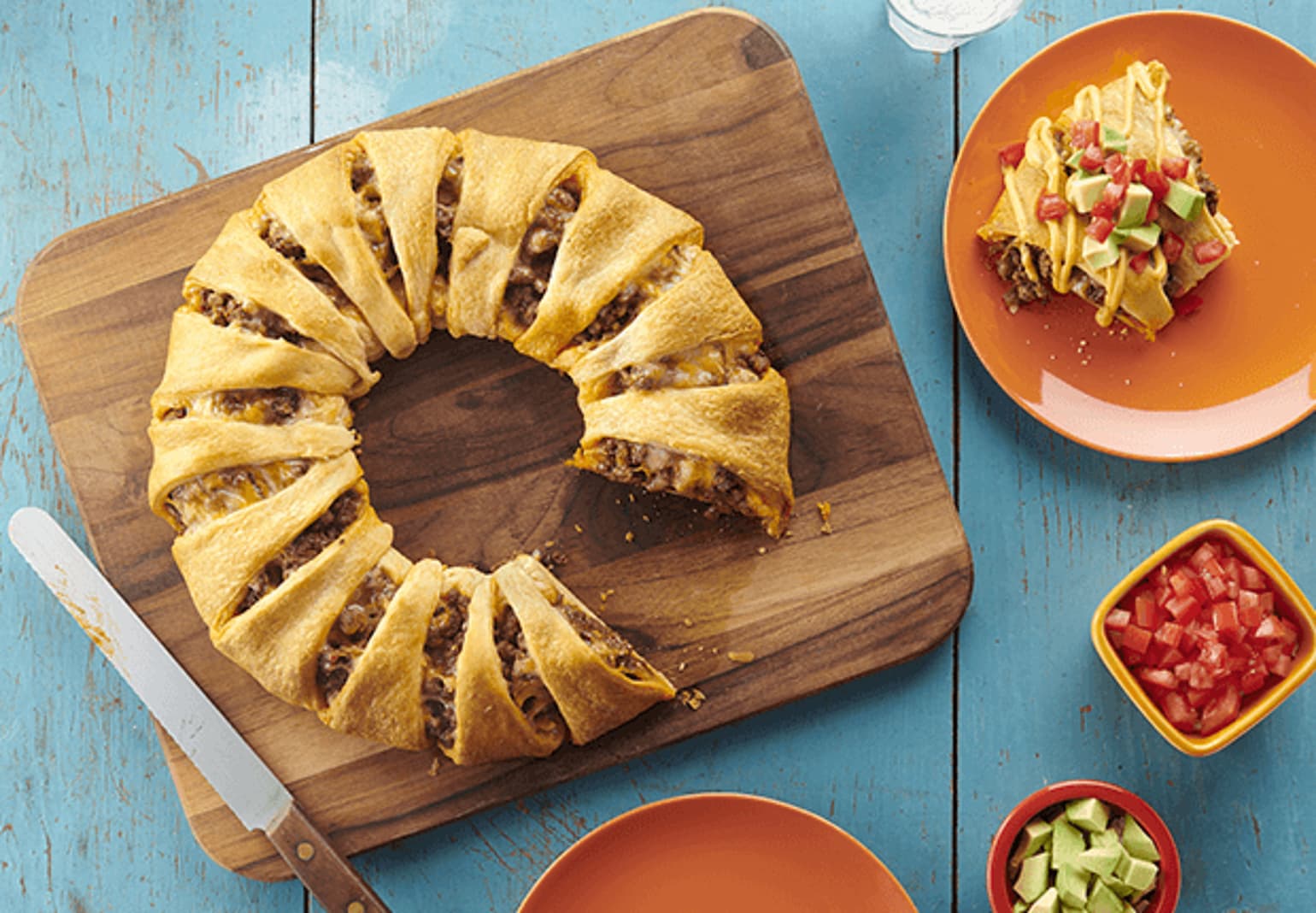 Queso Beef Taco Crescent Ring